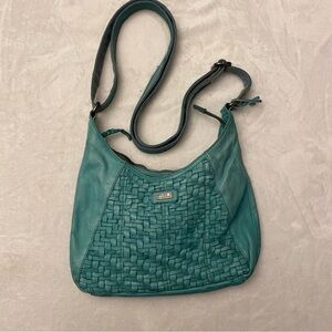 Spikes & Sparrow Leather Crossbody Purse Turquoise